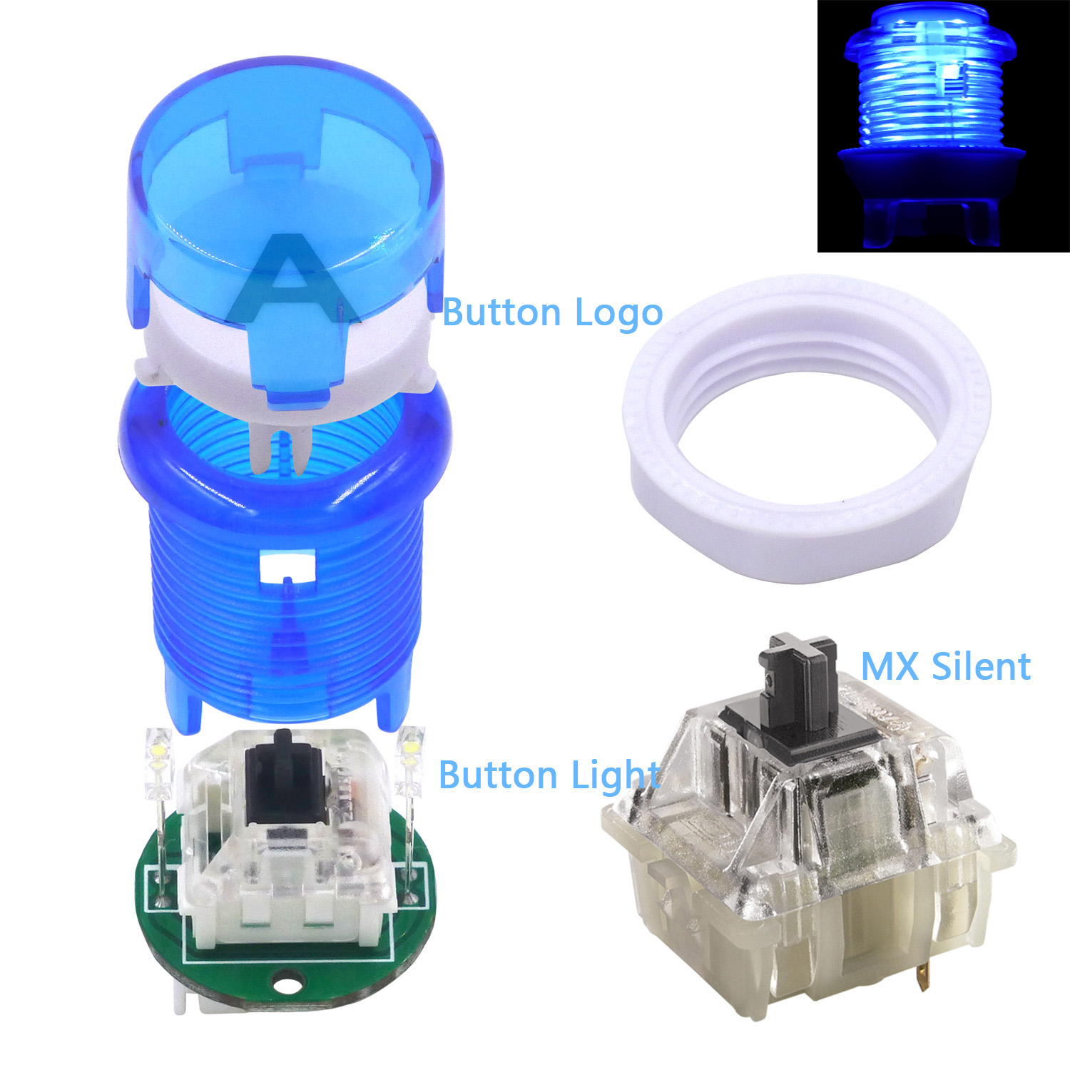 Arcade Button Kit - SJ @ JX Arcade düğmesi LED