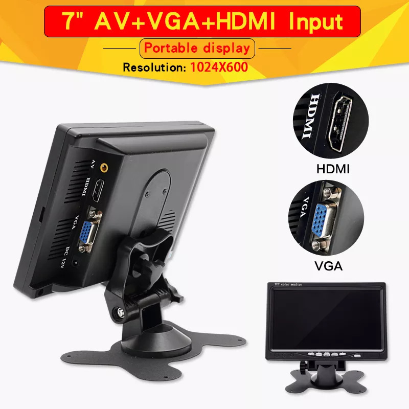 Retro Gaming Monitor - 7 inç taşınabilir ekran 1024x600 IPS