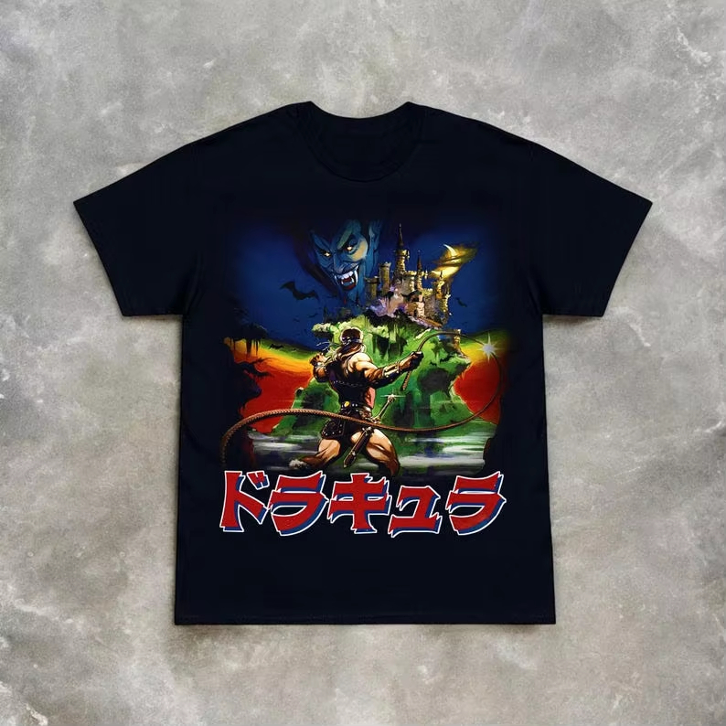 Retro Gaming Aesthetic - Castlevania NES Konami 80'ler Retro T-shirt