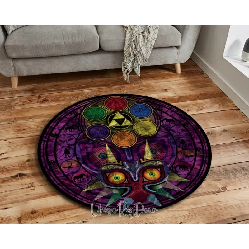 Retro Gaming Zelda - Zelda Sembolü Yuvarlak Halı Retro Tarzı