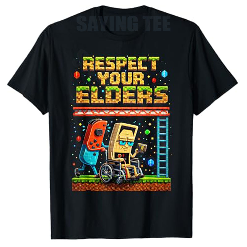 Retro Gaming Gifts For Men - Yaşlılarınızı Saygı Edin Retro Oyun Pikselli