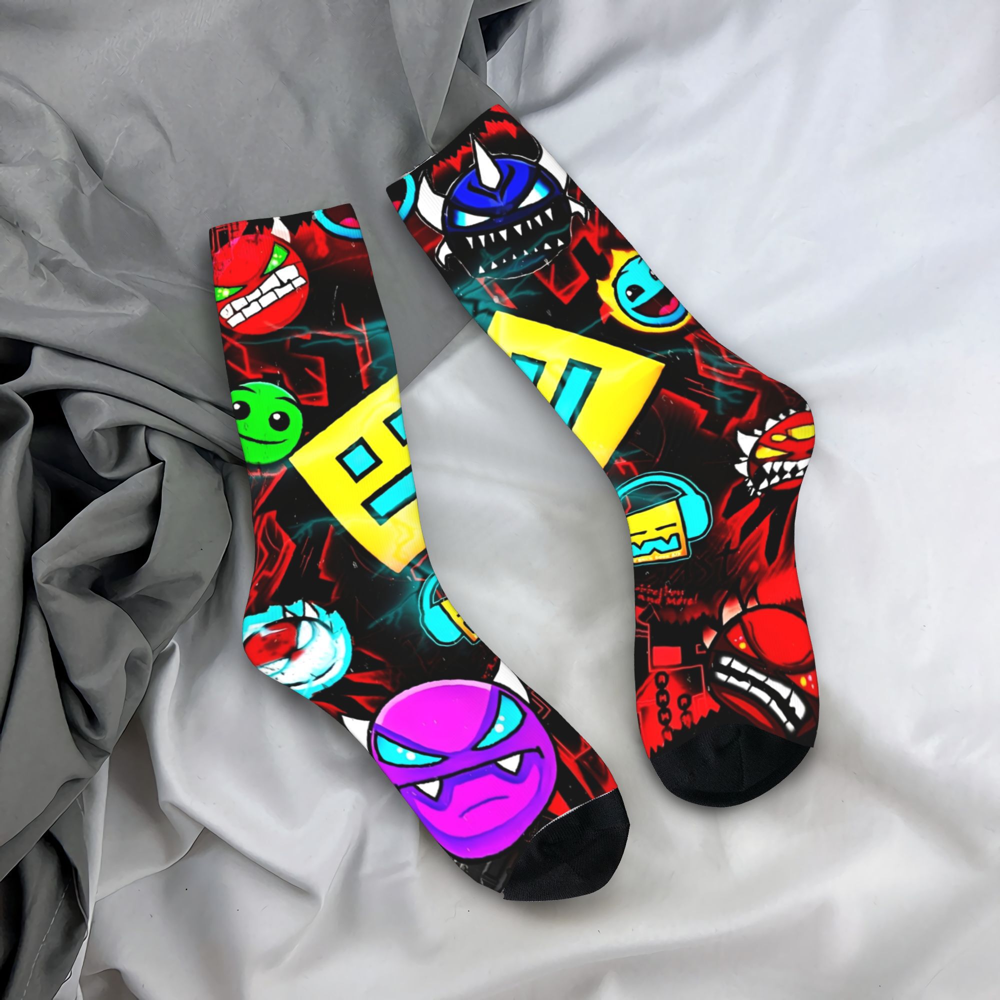 Retro Gaming Gifts For Men - Geometri Oyun Çizgili Çorap Unisex Erkek