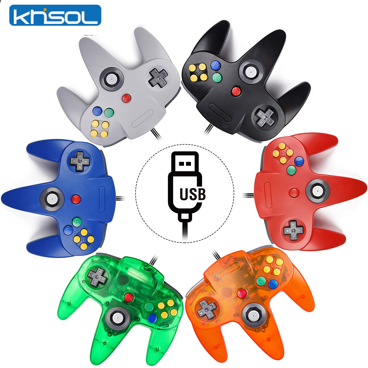 Retro Gaming App - N64 Denetleyici Klasik USB Kablolu Uzaktan