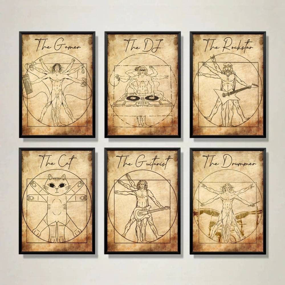 Vintage Vitruvian Tarzı Müzik  - Retro Gaming Wallpaper incelemesi ve fiyatı