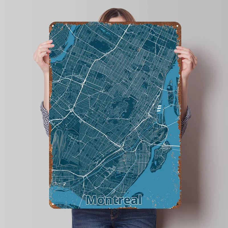 Montreal Şehir Haritası Poster - Retro Gaming Montreal incelemesi ve fiyatı